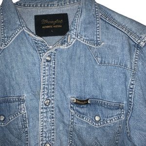 Denim jeans wrangler shirt